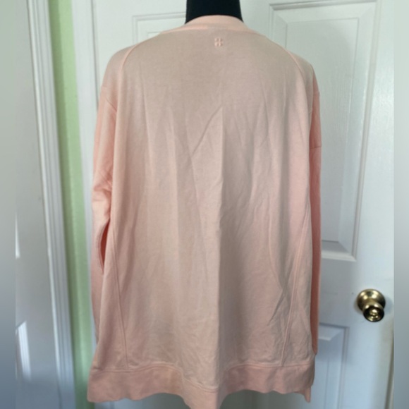 Sweaty Betty Side Slit Sweatshirt Dusty Pink Thumbholes Womens L 12 - Picture 6 of 14